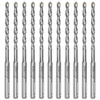 10-Piece 5/32" SDS Plus Drill Bits Rotary Hammer Drill Bit Set, Carbide Tipped for Drilling Concrete Cement Porcelain Tiles Ceramic Pots Stone Brick, Diameter 4mm, 160mm Long, SDS Plus Shank.
