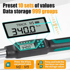 1/2-Inch Drive Digital Torque Wrench, 12.5-250 ft-lb (17-340 Nm), ±2% Accuracy - Professional Electronic Wrench with Buzzer & LED Alerts, Adapters for Automotive, Truck & SUV Lug Nuts