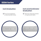 Pacific Arc Stainless Steel Ruler Inch and Metric, with 32nd and 64th Graduations, 12 Inches