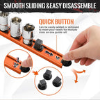 Magnetic Socket Organizer, 3-Piece Heavty Duty Aluminum Socket Holder, Socket Rail for Tool Box, Premium Quality 360° Swivel Socket Rack with 36 Clips for 1/2-Inch(Orange)