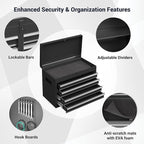 5-Drawer Tool Chest, Rolling Tool Box Organizer with Enhanced Packaging, Lockable Wheels, Detachable Top Tool Box, Metal Tool Storage Cabinet for Garage Workshop, Black