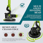 AMYBEST Drywall Sander, Powerful Electric Drywall Sander with Vacuum Dust Collection, 5 Speed 1000-2100 RPM, Popcorn Ceiling Remover, LED Light & 12 Sanding Discs, Extendable Handle (GREEN）