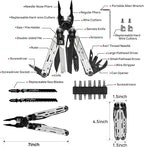 BIBURY Multitool Pliers Pro BI2045, Stainless Steel 31-in-1 Multi Tool Pliers with Replaceable Wire Cutters and Saw,Foldable Multitools with Scissors and Screwdriver, Ideal for Camping,Survival,Repair