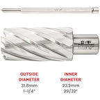 S&F STEAD & FAST Mag Drill Bits 1-1/4" Diameter 2" Cutting Depth, 1Pc, Annular Cutter with Pilot Pin for Magnetic Drill Press