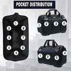 22 Inch Tool Bag, Waterproof Wide Mouth Tool Kit, Heavy Duty Tool Bag Organizer With Shoulder Straps and Molded Base, Tool Storage Package For Screwdrivers, Pliers, Nut Drivers (DarkBlue22IN)