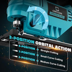 Jigsaw Compatible With Makita 18V Battery, Cordless jig saw tool Brushless Motor, 0°- 45° Bevel Cuts, LED Light with 3 Position Orbital Setting for Straight/Curve/Bevel/Circle Cutting (NO Battery)