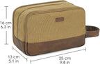 WANDF Travel Toiletry Bag for Men Large Toiletries Shaving Bag Water Resistant Hanging Dopp Kit Travel Accessories Bag for Women Men (Khaki)
