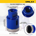 Drilax Pro Series 1-1/2 Inch Diamond Hole Saw for Angle Grinders | 1-3/8" Depth | 5/8"-11 Thread | Ideal for Shower Valves, Handles, Drain Pipes & Dry Drilling | Long Life