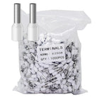 Fidioto AWG14 Wire Ferrules Terminals Kit, 1000pcs AWG14 Wire Insulated Cord Pin Ends Terminals for Electric, Industrial, Chemical Industry, Power Control System, etc. (White-1000PCS-14AWG)