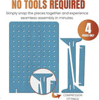 Torched Pegboard Display Stand for Jewelry, Craft Shows, Selling, Vendor Events, Tools, Peg Board Accessories Rack Organizer, Large 9.75" L x 4.3" W x 14" H, Blue
