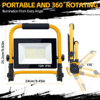 7000 Lumen Work Lights with Stand, 1 Adjustable Head LED Work Light, with Adjustable and Foldable Tripod Stand, Waterproof Lamp with Individual Switch with 6500 Kelvin Color Temperature (1-Head)