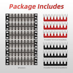 APIELE 15A Screw Terminal Block 8 Position Dual Row Covered 8 Position Pre-Insulated Terminal Barrier Strips (15A 6PCS 8P+6PCS Wiring Strips)