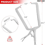MAXPOWER 18-inch C Clamp Locking Pliers, Locking C Clamp with Regular Tips, MAX Jaw Capacity Up to 6.5"