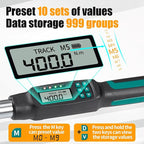 Heavy-Duty 1/2-Inch Drive Digital Torque Wrench, 15-295 ft-lb (20-400 Nm), ±2% Accuracy - High-Torque Electronic Wrench with Buzzer & LED Alerts, Adapters for Truck, Tractor & Farm Equipment