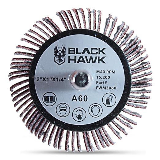 BHA Aluminum Oxide Shank Mounted Flap Wheels, 2” x 1” x 1/4”, 40 Grit - 5 Pack