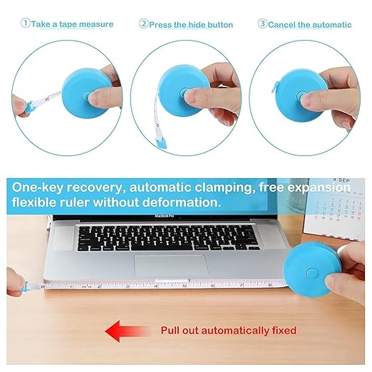 12 | 24 | 36 | 48 | 72 | 96 | 120 Pack Tape Measure,12 Colors Soft Retractable Measuring Tape 60-Inch/150cm, for Body Measuring Tailor Cloth Home Craft Measurements (48 Pack)