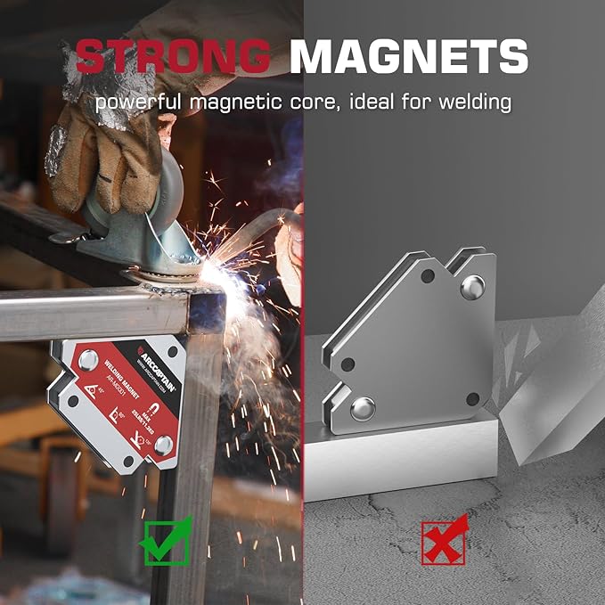 ARCCAPTAIN Welding Magnets 25LB&55LB 4Pcs Welding Magnet Set, Magnetic Welding Holder, Holding Power Welding Accessories