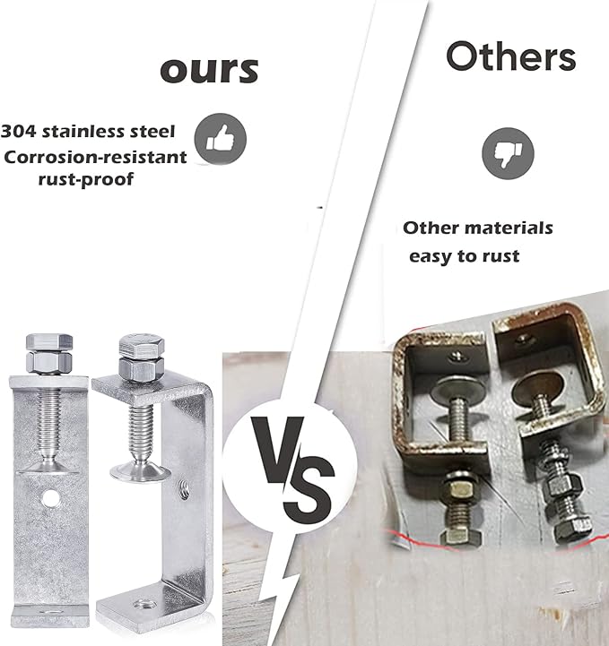 304 Stainless Steel C Clamp Tiger Clamp Woodworking Clamp Heavy Duty C-clamp With Wide Jaw Openings (65MM)，2PCS