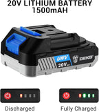 DEKO PRO Cordless Drill 20V Electric Power Tool Set for Women With Battery and Charger - Drill Driver Kit Blue