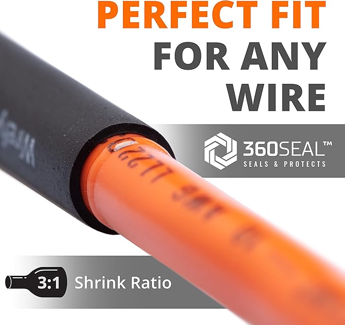 Wirefy | Wire Heat Shrink Tubing Kit - 3:1 Ratio Heat-Shrink Tube - Adhesive Lined Wire Wrap Kit - Electrical Heatshrink Tubes - Waterproof Industrial Tubing | 5 Colored Assorted - 275PCS