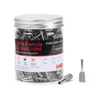 HKS 1000PCS Wire Ferrule Connectors - AWG16-1.5mm² Copper Barrel Pin Cord Ends Insulated Ferrules Terminals - E1508 Grey