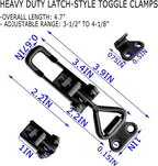 10Pack Black Toggle Latch Clamp, Heavy Duty Latch-Style Toggle Clamp, Adjustable Pull Action Latch with Catch Plate, 360lbs Capacity Metal Quick Release Draw Latch for Jig Smoker Door Tool Boxes Trunk