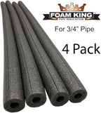 Foam King Brand Insulating Foam Pipe Covers. 3/4 inch by 3 feet, Pack of 4