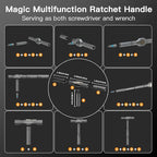 Magnetic Screwdriver Set, DIY Ratchet Screwdriver Set, Multi Bit Magnetic Drive Set with Detachable Ratchet Handle, Portable Compact Repair Tool Kit for Furniture Computer Bicycle