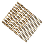 Drill Bit, 1/4" Cutting Diameter (6.35mm), 4241 HSS Gold 118° Cutting Angle Versatile Jobber Bits - (Applications: for Drilling Plastic Wood Soft Thin Metal), 10-Pieces