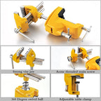 MAXMAN Bench Vise 3 Inch, Heavy Duty Home Bench Clamp with 360° Swivel Base, Multi-Purpose Cast Steel Table Vise, Vise Clamps Fixed Tool for Woodworking, Metalworking, Cutting Conduit, Drilling