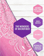 VENTURE 4TH Microfiber Beach Towel: Quick-Dry, Compact, Sand-Free, Absorbent, Sandproof and Lightweight - Perfect for Camping, Beach, and Roadtrips (Purple Mandala Design | 35x78 inches)