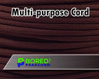 BORED? PARACORD! 550 lb Paracord - Ideal for Crafting, Camping, DIY Projects, Active & Military Outdoors - Strong Survival Rope - Tactical Parachute Cord Type III - Chocolate Brown 50 Feet