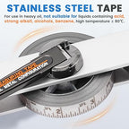 YJINGRUI 33ft/10m Oil Tank Gauging Tapes, Explosion Proof, Stainless Steel Oil Gauging Tape with 350g Brass Plumb Bob,Straight Handle