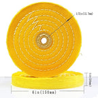 𝐋𝐮𝐨 𝐤𝐞 6'' 55 Ply Cotton Buffing Wheel - 1/2'' Arbor Medium Cloth Abrasive Cotton Buffing Polishing Wheel for Bench Grinder (Yellow)
