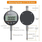 Neoteck 1"/25.4mm (0.0005"/0.01mm) Digital Indicator Set Dial Indicator and Magnetic Base Set with Storage Case, Ideal for 3D Printer Lathe Workshop CNC Machine Table Saw-90lbs(40kg) Max Pull-Black