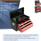 8-Drawer High Capacity Rolling Tool Chest with Wheels, Big Tool Storage Removable Tool Box Combo, Tool Storage Cabinet with Lockable Drawers, Toolbox for Workshop (Black&Red)