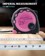Lichamp Pink Tape Measure 4 Pack, with Soft Tape Measures, 10ft x 5/8in, 16ft x 3/4in, 25ft x 1in, 04MXPK