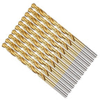 Drill Bit, 7/32" Cutting Diameter, 4341 HSS TiN Coated 135° Cutting Angle Jobber Bits - (Applications: for Drilling Soft Metal Plastic Wood), 10-Pieces