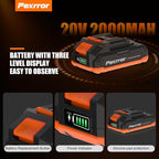 Cordless Oscillating Tool, 20V Oscillating Multi Tool with 2000mAh Battery, 8000-19000RPM, 6 Variable Speed, Dust Port, 3.2° Oscillating Angle, LED Light, Carrying Case for Cutting, Sanding