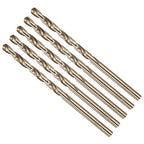 Drill Bit, #27 Cutting Diameter, 4341 HSS Gold Finish 135° Cutting Angle Number Jobber Bits - (Applications: for Drilling Soft Metal Plastic Wood), 5-Pieces