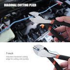4 Pack Precision Basics Pliers Set-8'' Slip Joint, Long Needle Nose Pliers, Lineman, And 7''Diagonal Pliers for DIY, Construction, Machinery, Home Maintenance and Garden Projects