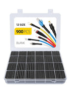 Eventronic 900PCS Wire Heat Shrink Tubing Kit, Industrial Heat-Shrink Tubing for Wires, 2:1 Marine Grade Heat Shrink Wrap, Premium Large Electrical Waterproof Heat Shrink Tape (Black 12 Sizes)