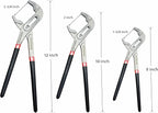 3 Pieces Groove Joint Pliers Set,8/10/12 inch Adjustable Pliers Multi-Purpose Water Pump Tongue And Groove Plier Set for Home and Industrial Repair