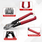 Bolt Cutter 8 inch, Mini Bolt Cutter with Comfort Handle Grip, Safty Lock, Heavy Duty Bolt Cutter for Bolts, Steel Wires, Cables and Rivets