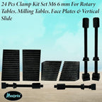 Assorts 24 Pcs Clamp Kit Set M6 6 mm For Rotary Tables, Milling Tables, Face Plates & Vertical Slide
