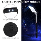 6 Pcs LED Telescoping Inspection Mirror,Retractable LED Mechanical Mirror Tool,Under Vehicle Inspection Mirror,Car Visual Reflector,Retractable Under Vehicle Detection Mirror