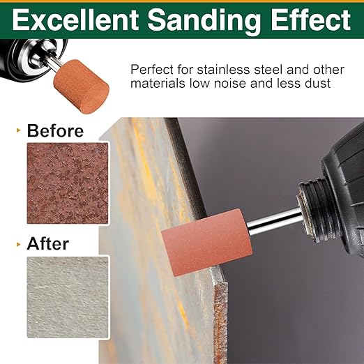 20 Pcs Cylinder Grinding Stones, 1/8 Shank Aluminum Oxide Sanding Bits for Woodworking & Metal Polishing