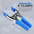 Lot of 12-6" inch Spring Clamp Large Super Heavy Duty Spring Metal Blue - 2.5 inch Jaw opening