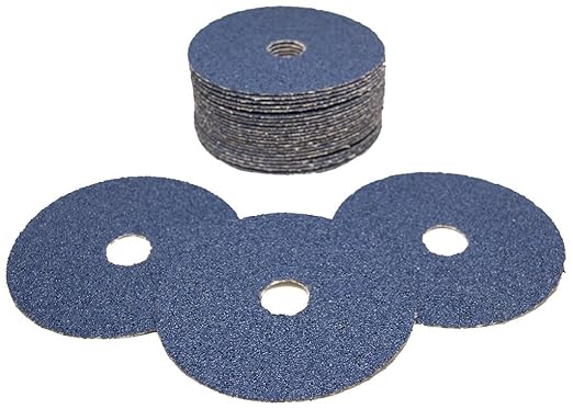Benchmark Abrasives 5 Inch Sanding Discs Resin Fiber Zirconia Grinding Disc for Grinding, Stripping on Wood, Fiberglass, Steel, Metal, 7/8" Arbor Angle Grinder Sanding Disc, 25 Pack - 50 Grit