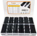 Heat Shrink Tubing Kit 355pcs - 3:1 Dual Wall Adhesive Lined - Electrical Waterproof Industrial Heat-Shrink Tubing Terminals- Marine Grade Wire Connector Shrink Wrap Tube - 3.15" Length - Black